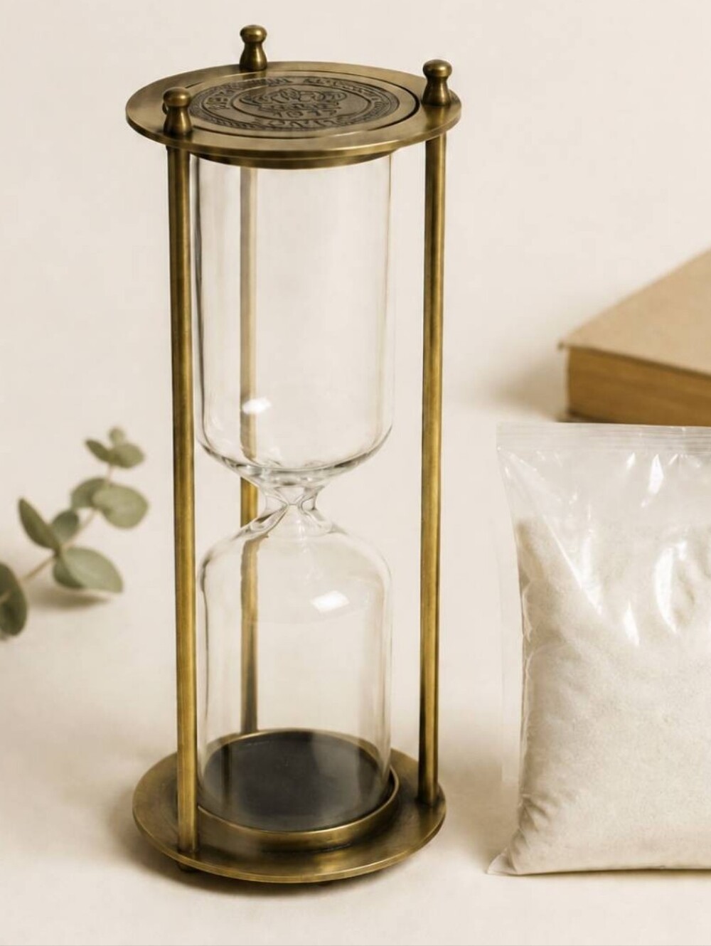 Kelvin & Hughes London 1917 Brass Hourglass with White Sand – New